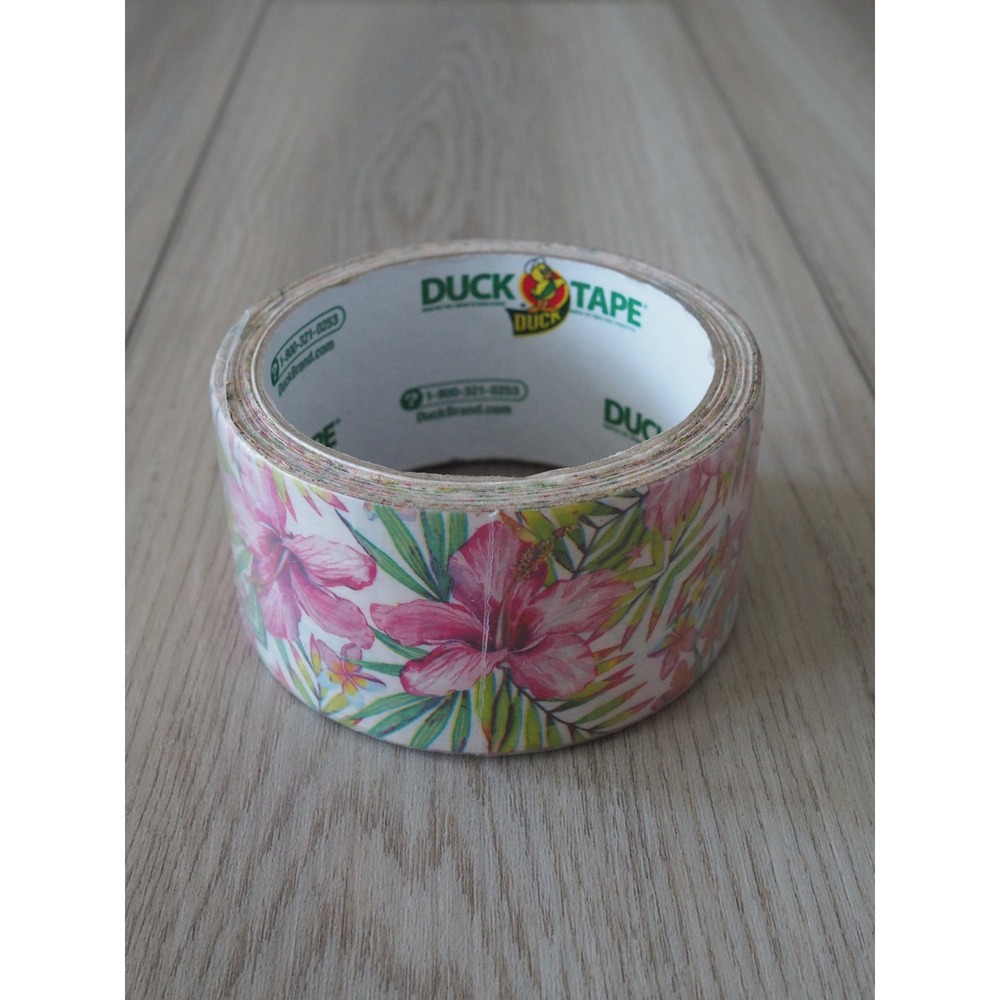 NEW Duck Brand Tropical Hibiscus Pink Floral Duct Tape Crafting OS NEW Flower